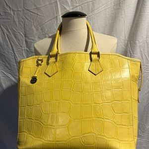 Dooney & Bourke Italian Croco Large Rectangular Shopper Leather Yellow MBS39